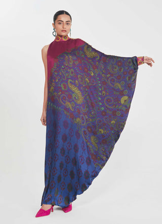 Zeba midnight blue one-shoulder dress