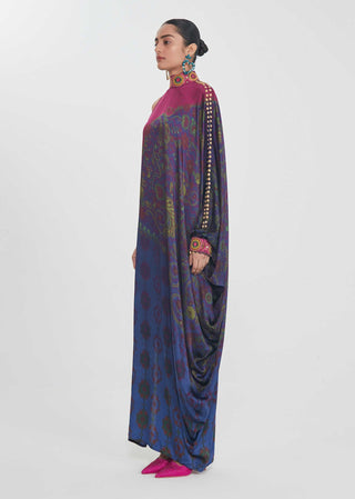 Zeba midnight blue one-shoulder dress