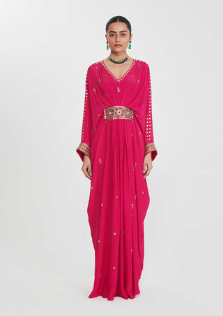 Gulnaz rani pink belt kaftan