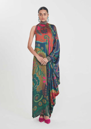 Parizad multicolor one-shoulder dress