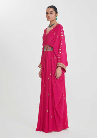 Gulnaz rani pink belt kaftan