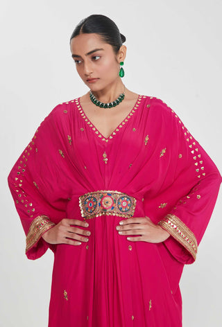 Gulnaz rani pink belt kaftan