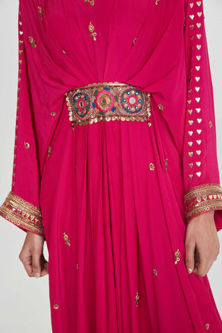 Gulnaz rani pink belt kaftan