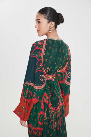 Zareen nori green belt kaftan