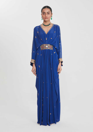 Nargis ink blue belt kaftan