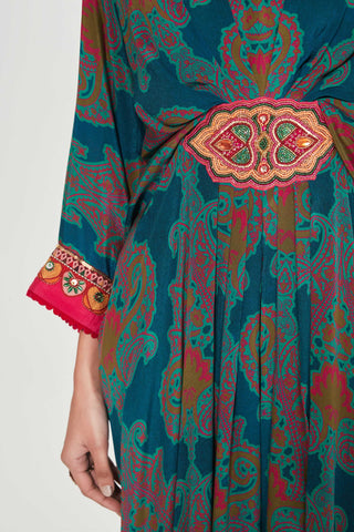 Meher midnight blue belt kaftan