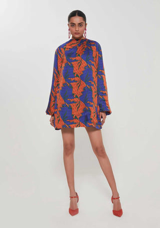 Wafa printed short dress