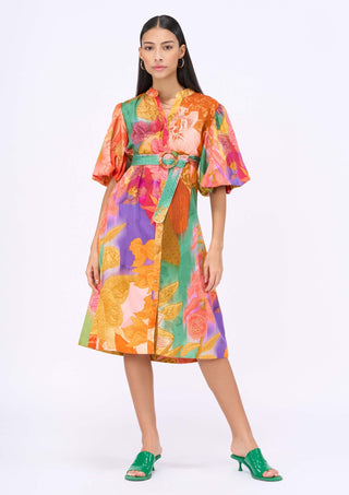 Escape printed shirt dress