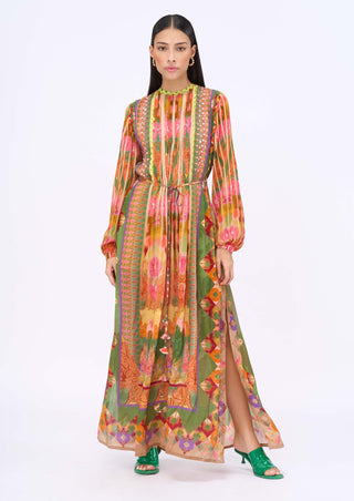 Kashmir printed kaftan dress