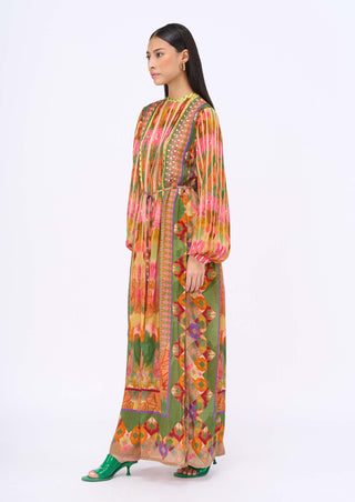 Kashmir printed kaftan dress