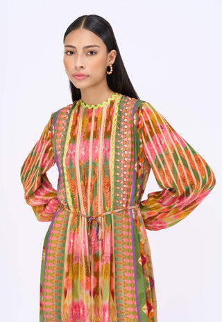 Kashmir printed kaftan dress