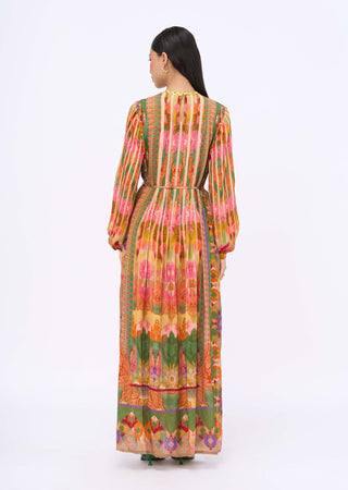 Kashmir printed kaftan dress