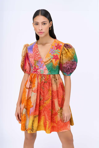 Burble floral mosaic dress