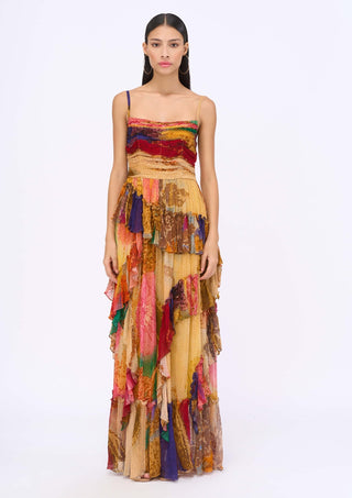 Paradise chiffon maxi dress