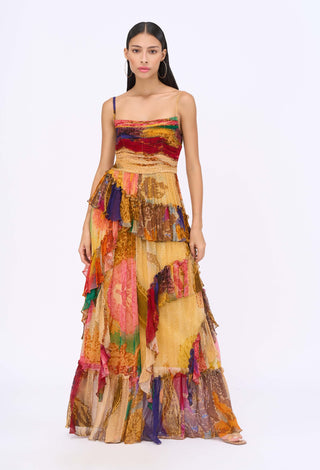 Paradise Chiffon Maxi Dress by Siddhartha Bansal, available on Indiaspopup.com