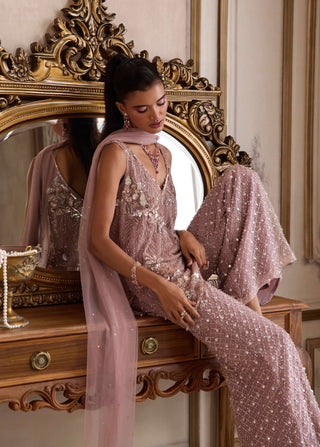 Champagne rose kurta and pants set
