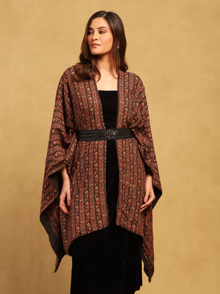 Brown fab shrug