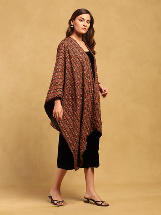 Brown fab shrug