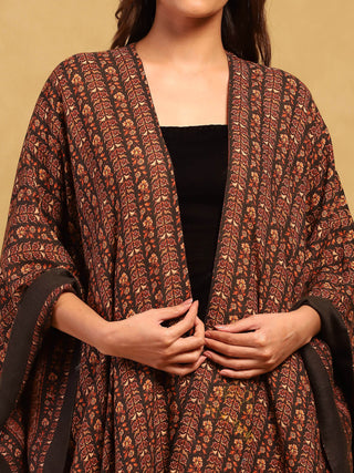 Brown fab shrug