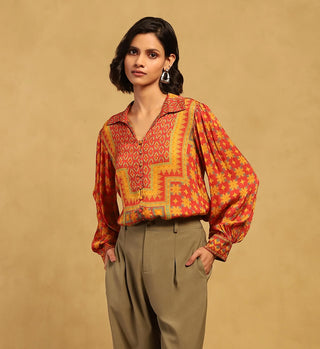 Red phulkari shirt