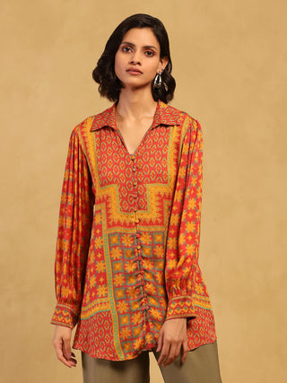 Red phulkari shirt