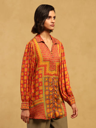 Red phulkari shirt