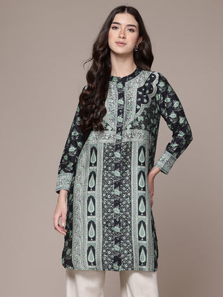 Black floral full sleeve shirt