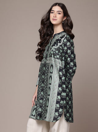 Black floral full sleeve shirt