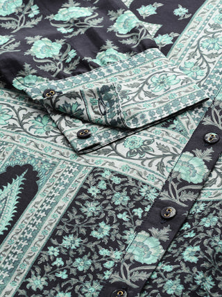 Black floral full sleeve shirt