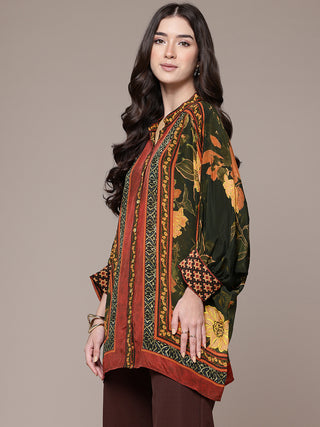 Black floral full sleeve shirt