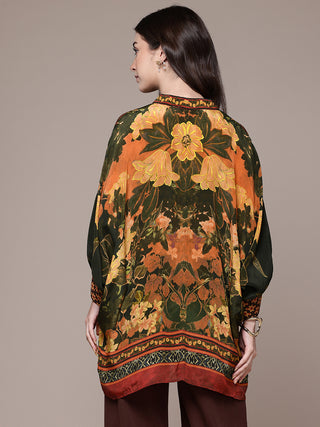 Black floral full sleeve shirt