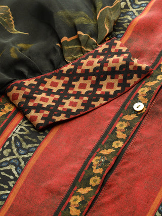 Black floral full sleeve shirt