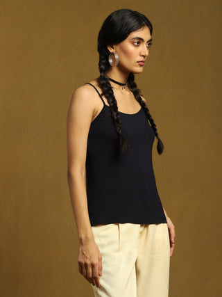 Ritu Kumar-Black Botanic Print Shirt And Inner-INDIASPOPUP.COM