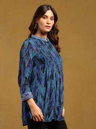 Blue niagra shirt with camisole