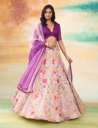 Rangeen purple lehenga set