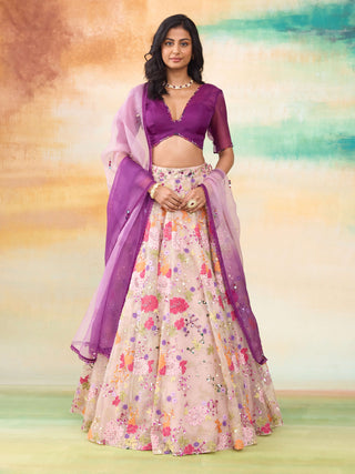 Rangeen purple lehenga set