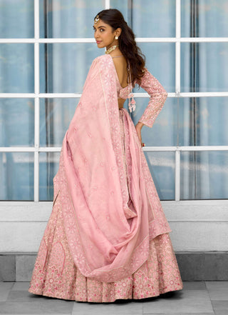 Blush blossom hand embellished lehenga set