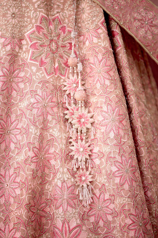 Blush blossom hand embellished lehenga set