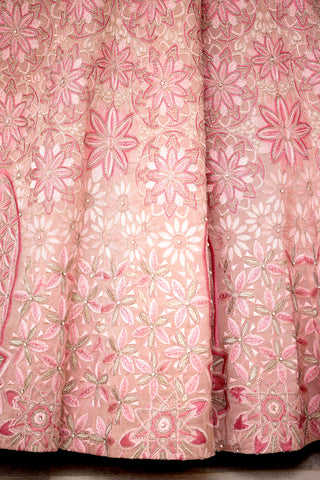 Blush blossom hand embellished lehenga set