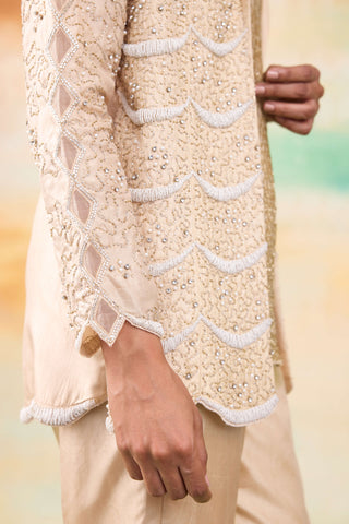 Jasmine golden silk jacket and flared pants