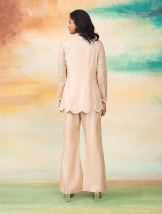 Jasmine golden silk jacket and flared pants