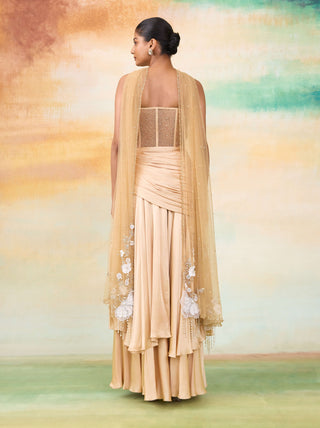 Anna golden draped skirt and corset
