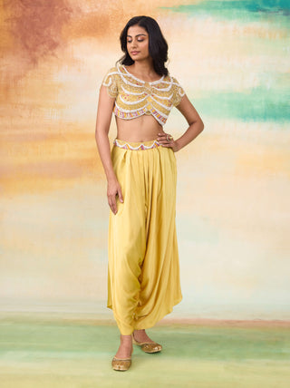 Rupenzal sunrise yellow dhoti and top