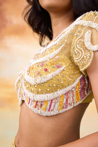 Rupenzal sunrise yellow dhoti and top