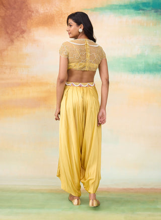 Rupenzal sunrise yellow dhoti and top