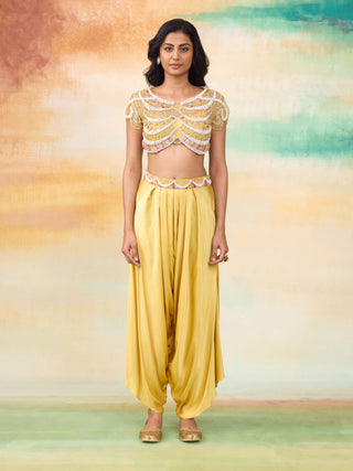 Rupenzal sunrise yellow dhoti and top