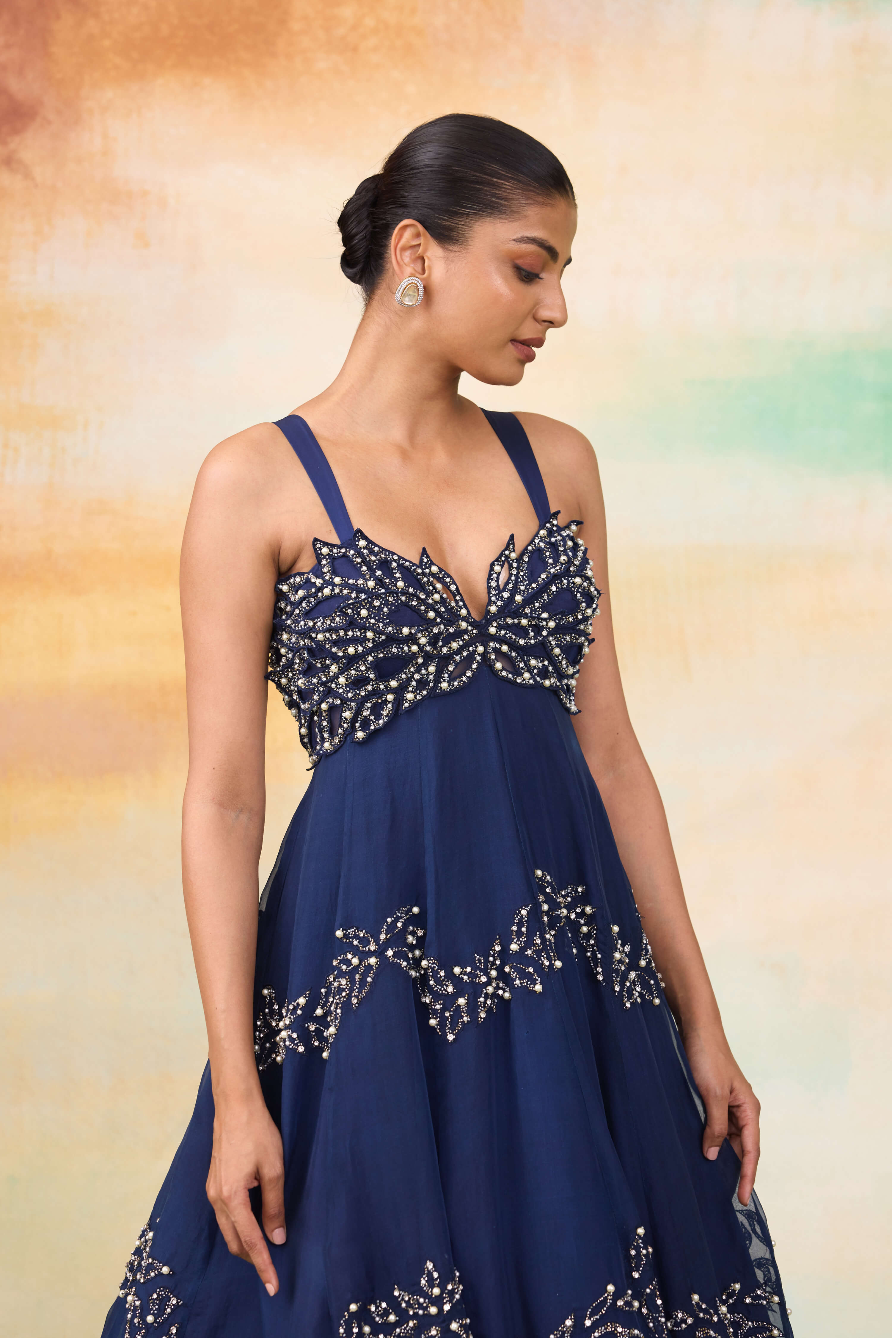 ELSA - Midnight Blue Draped Gowns