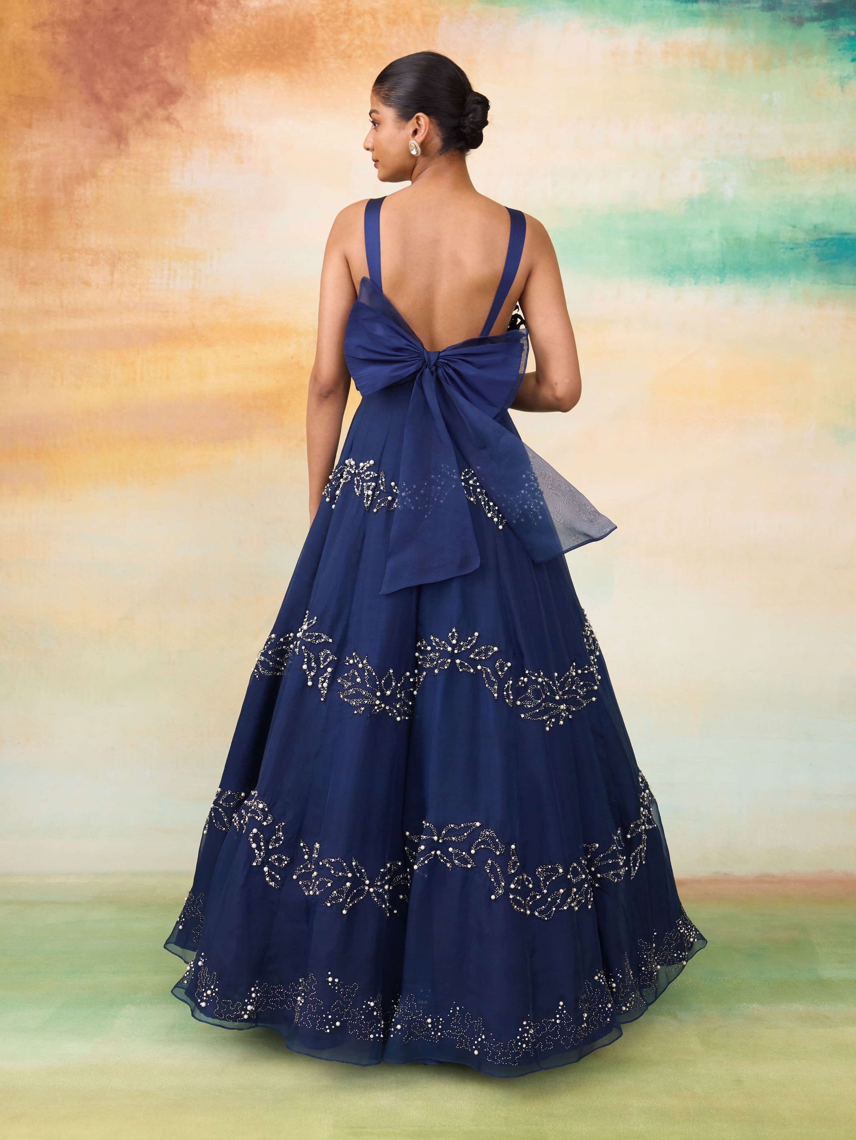 ELSA - Midnight Blue Draped Gowns