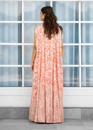Petal dust embellished cape and dhoti set