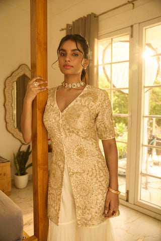 Sun ray kurta and sharara set